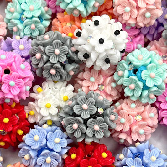 Flowers Make Me Happy Fancy Acrylic Beads
